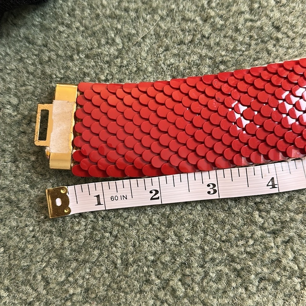 Vintage red mermaid shell belt, o/s - Picture 6 of 8
